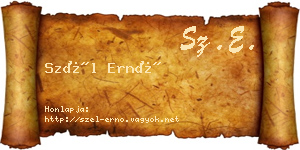 Szél Ernő névjegykártya